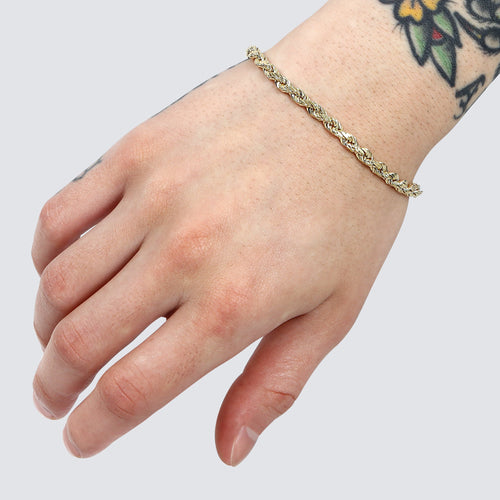 5mm rope bracelet solid gold yellow gold