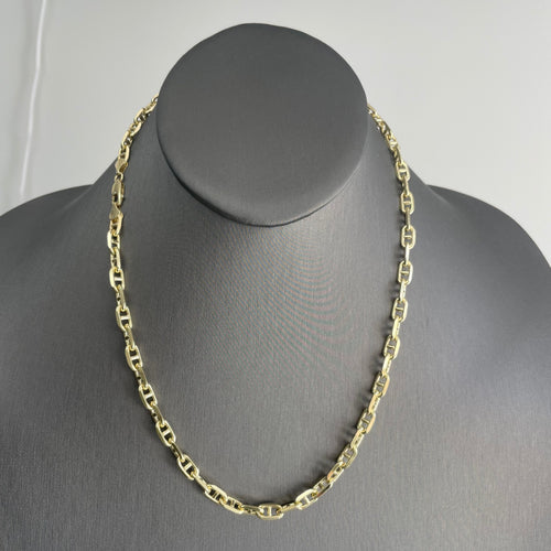 6.2mm anchor chain diamond cut in yellow gold made in italy