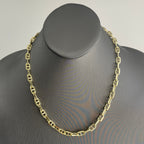 7.3mm anchor chain diamond cut in yellow gold, made in italy.