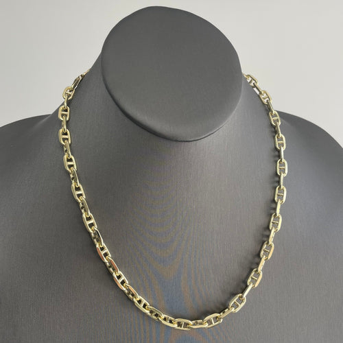 7.3mm anchor chain diamond cut in yellow gold 14k, made in italy