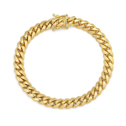8mm miami cuban italy made in bracelet solid gold 14 karat 18k 18 mens bracelet bracelets jewelry box lock online