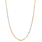 singapore chain three colors tricolor multicolor solid 14 karat 14k jewelry real made in italy chain necklace jewelry