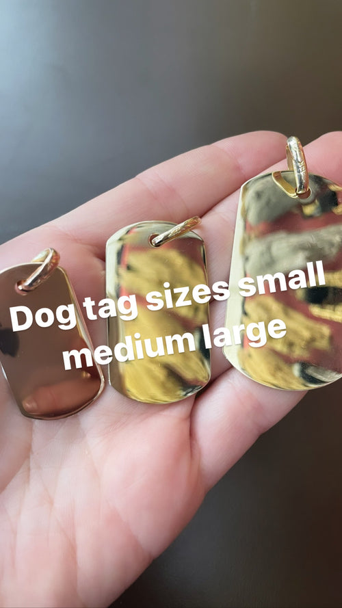 mens engrave engraving dog tag pendant solid 14k gold sizes