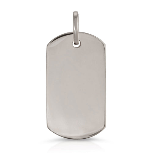 14k solid gold mens dog tag pendant white engraving engrave 1.5 inch