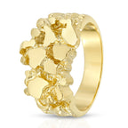 14k 14 karat solid heavy gold yellow nugget ring