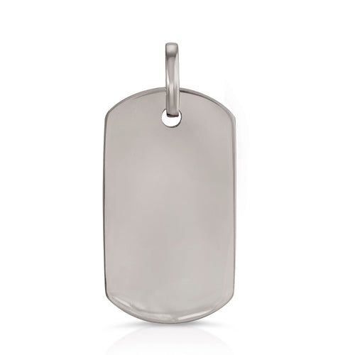 14k solid gold mens dog tag pendant white engraving engrave 1 inch