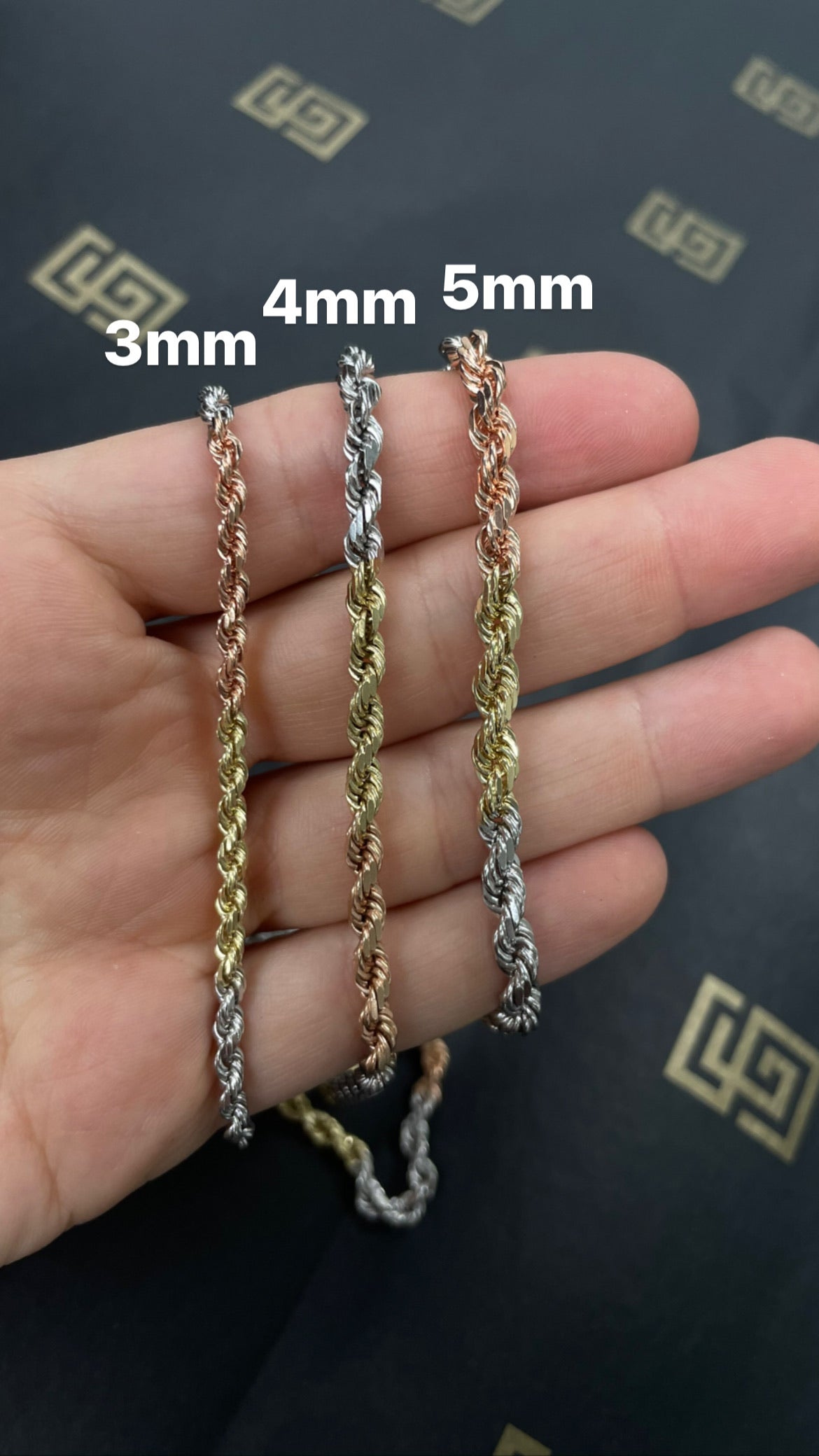 4.0MM Rope Chain (Tri Color)