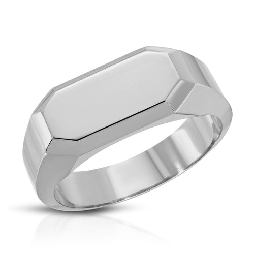 Prism Signet Flat Ring (Solid Gold) - Saints Gold